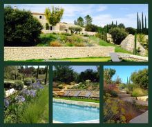villa en pierre et sa piscine